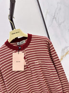 Stripe Henley Knit Sweater