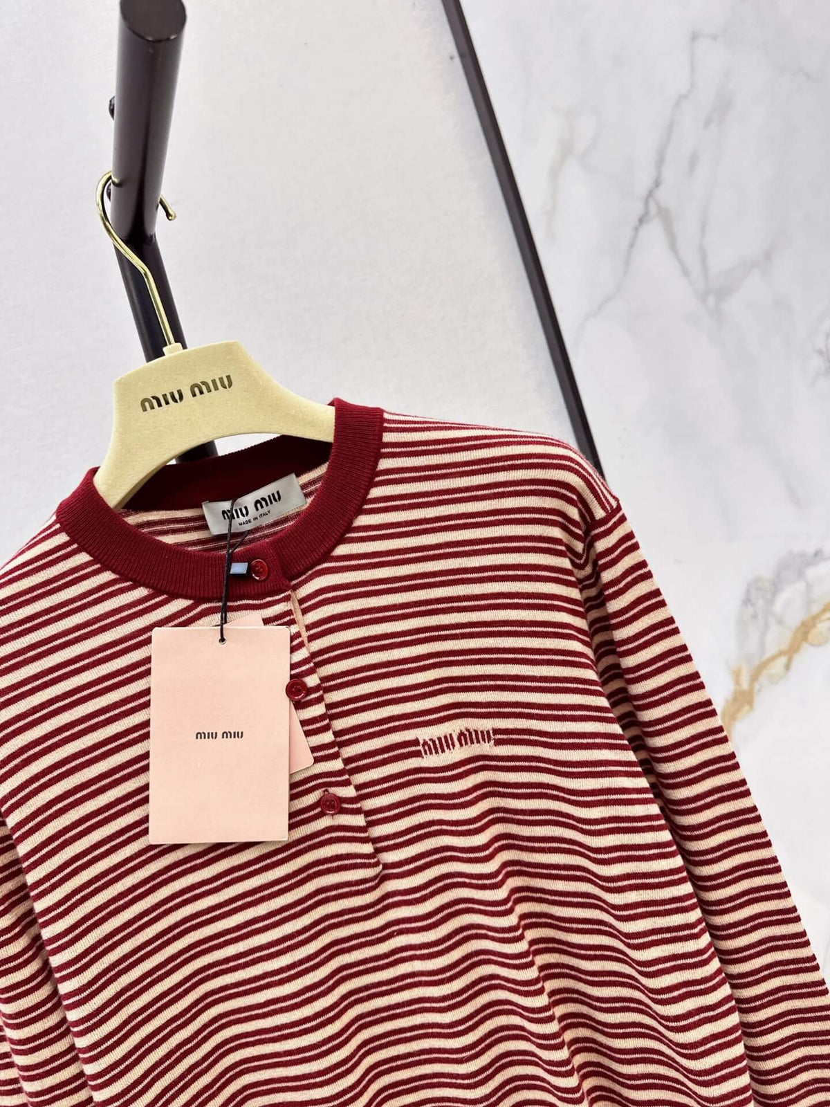 Stripe Henley Knit Sweater