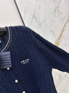 Speckled Cable Knit Crew Cardigan