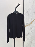 Cropped Label Basic Long Sleeve Tee