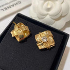 Rhombus Round Crystal Earrings