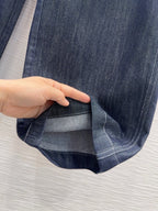 Dark Raw Denim Logo Jeans