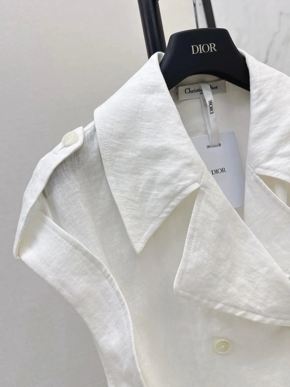 Belted Linen Trench Sleeveless Vest