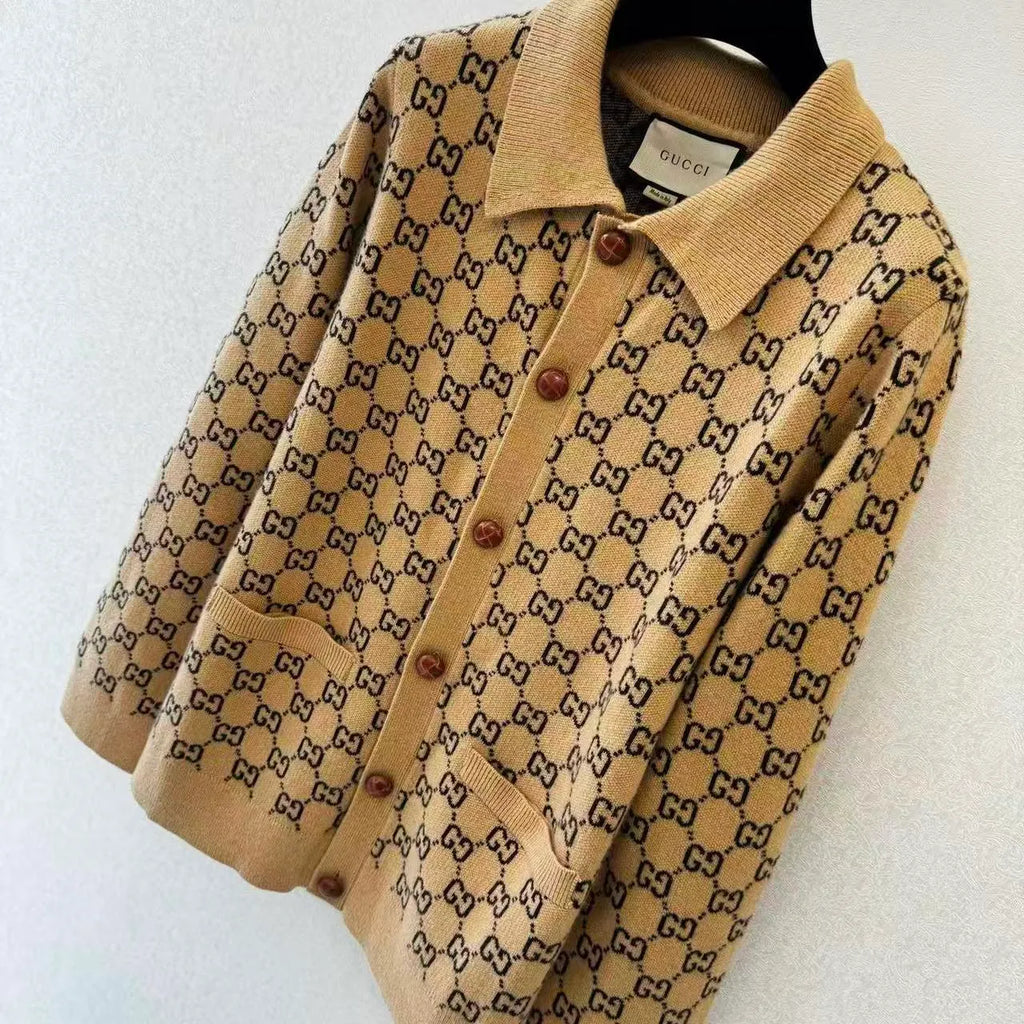 Retro Full-Print Sweater Coat