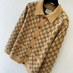 Retro Full-Print Sweater Coat