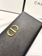 Metal Buckle Long Zip-Around Wallet