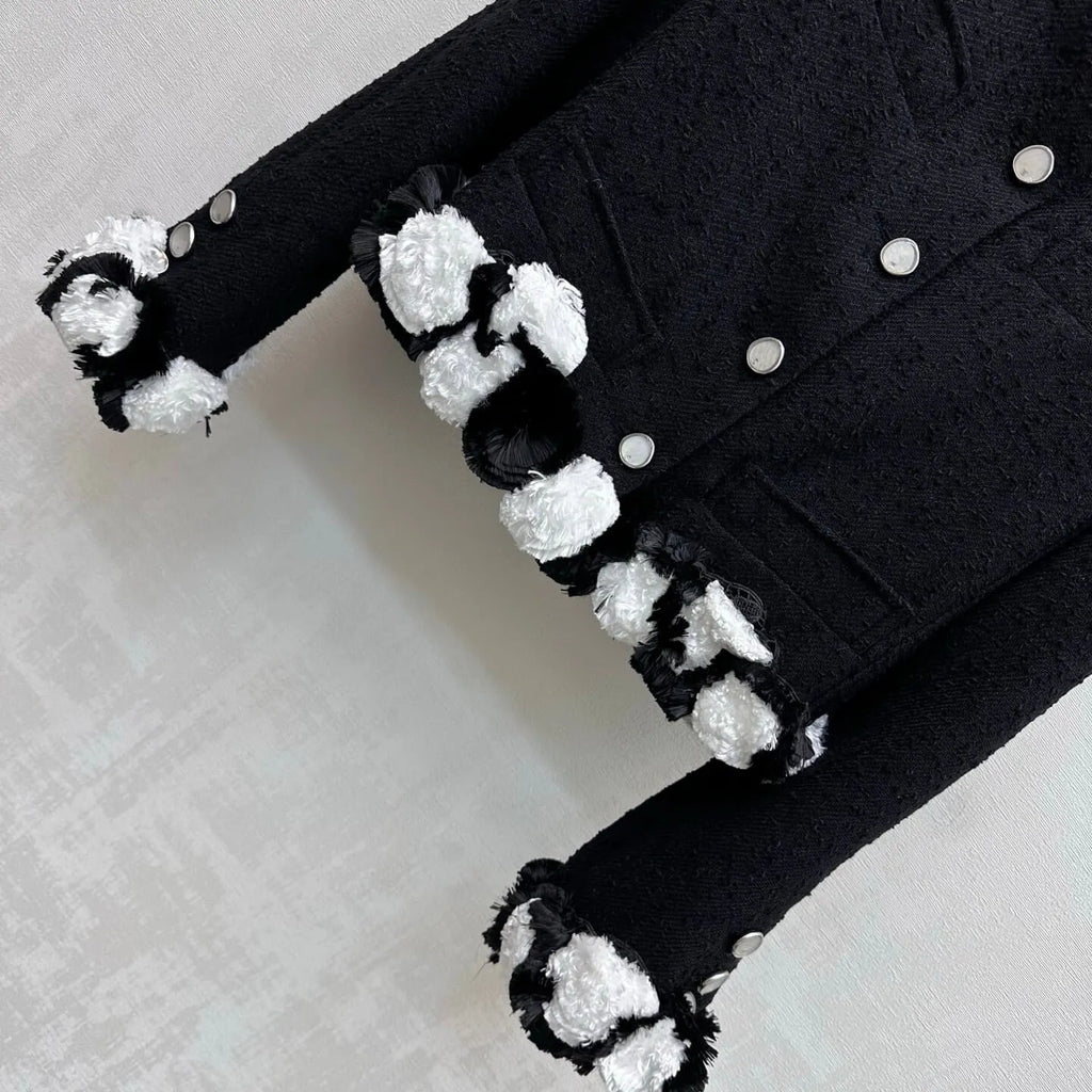 Floral Trim Tweed Jacket
