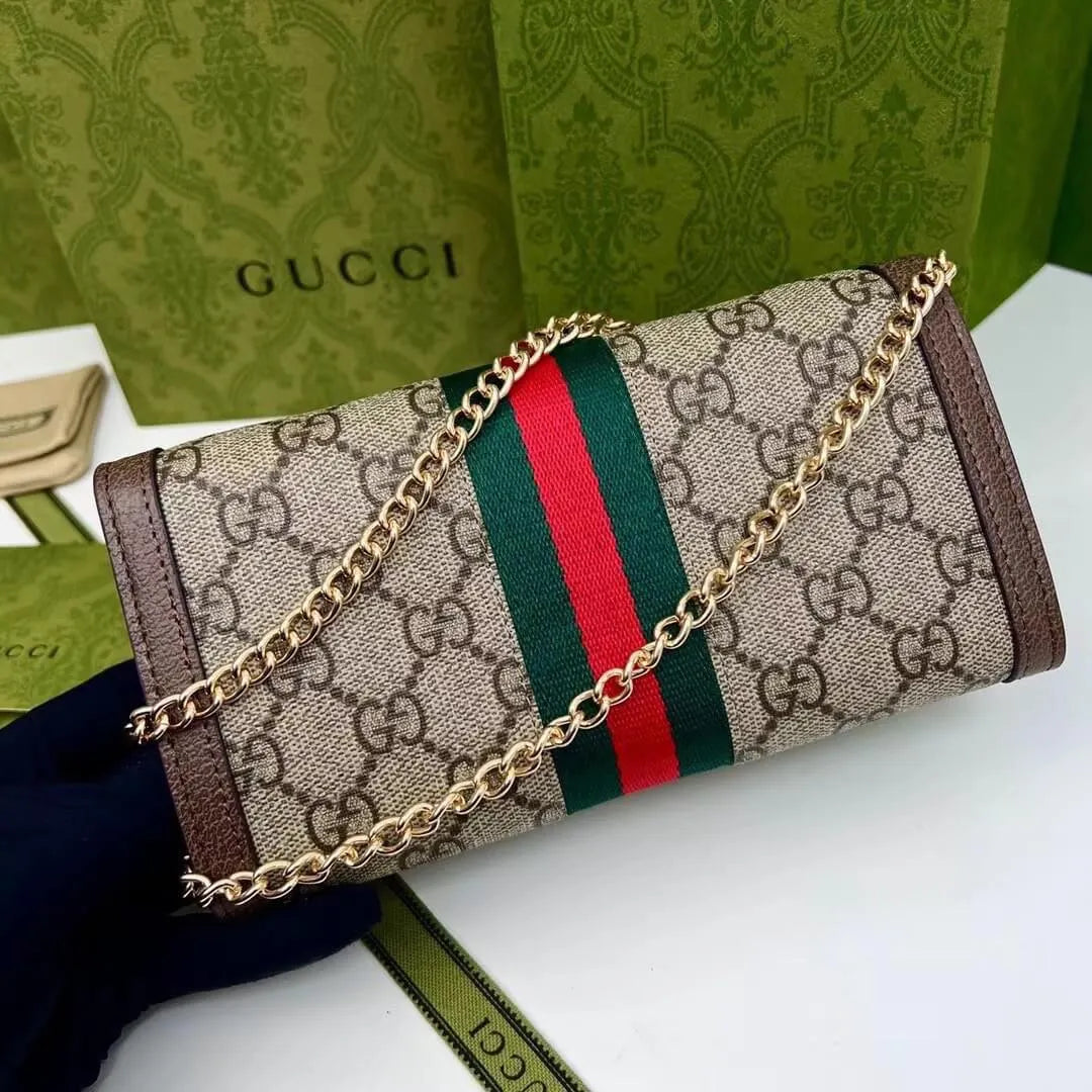Detachable Chain Retro Pattern Wallet