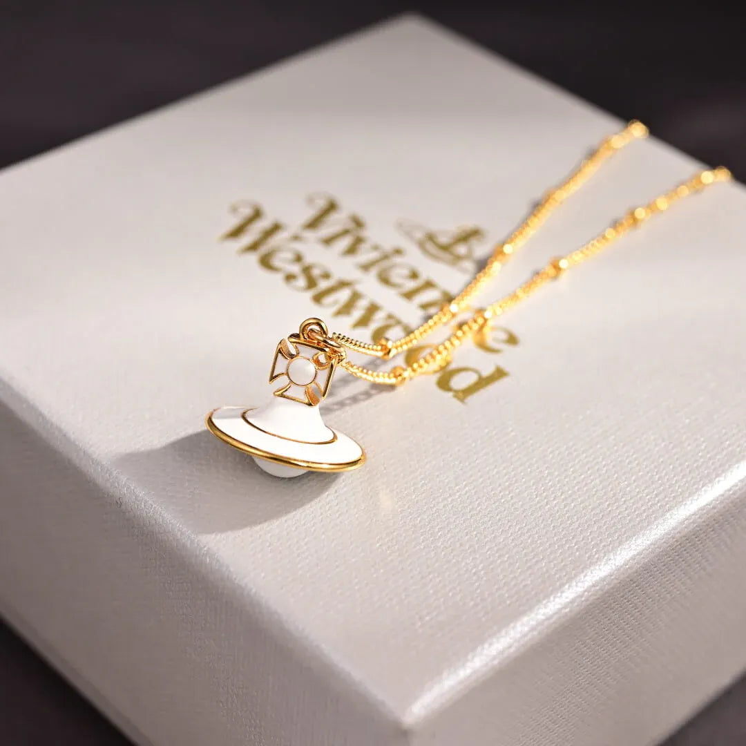 Celestial Saturn Pendant Necklace