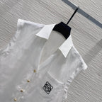 Embroidery Vest Shorts Matching Set