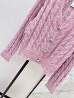 Cable Knit V-Neck Cardigan