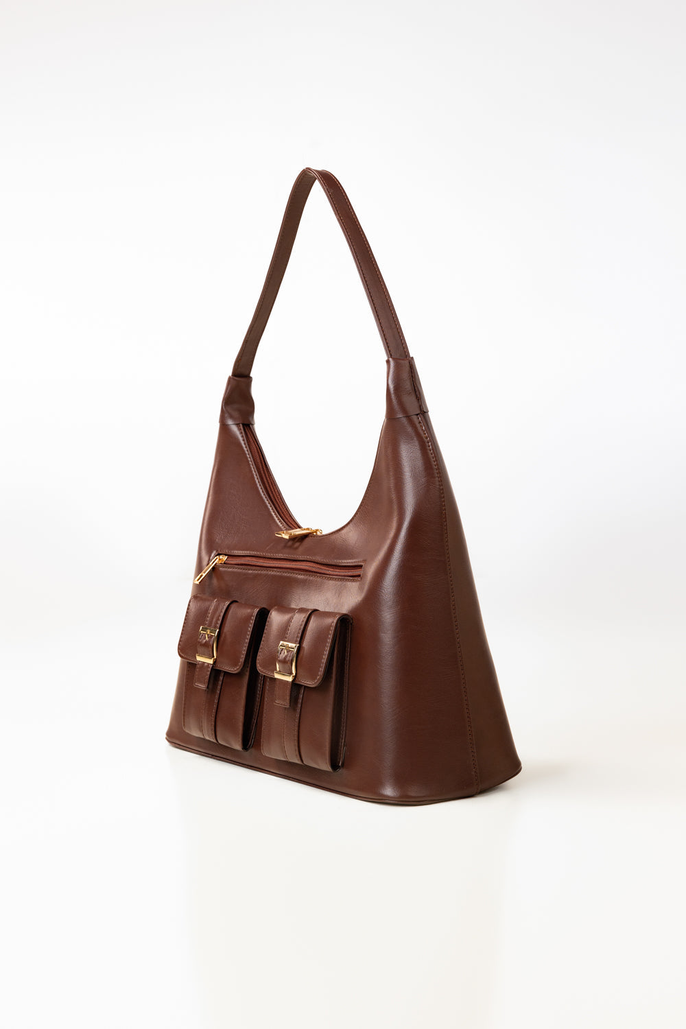 Deep Navy Fold‑Over Shoulder Tote
