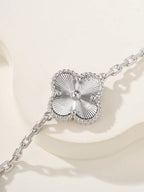 Trendy Blue Floral Link Bracelet