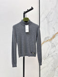 Minimal Gray Stand Collar Long Sleeve