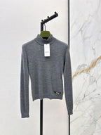 Minimal Gray Stand Collar Long Sleeve