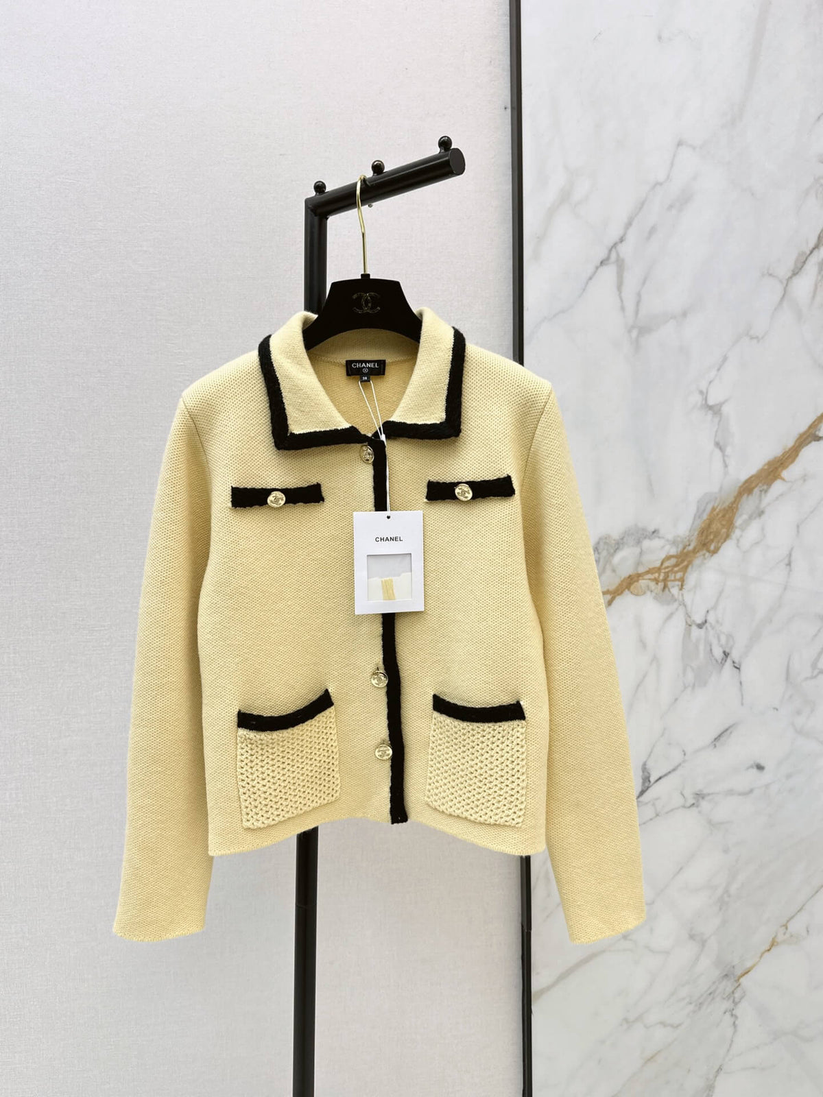 Contrast Collar Tweed Jacket