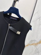Minimalist Sleeveless Zip Mini Dress