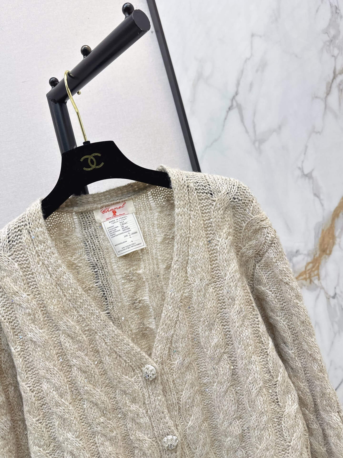 Cable Knit V-Neck Cardigan