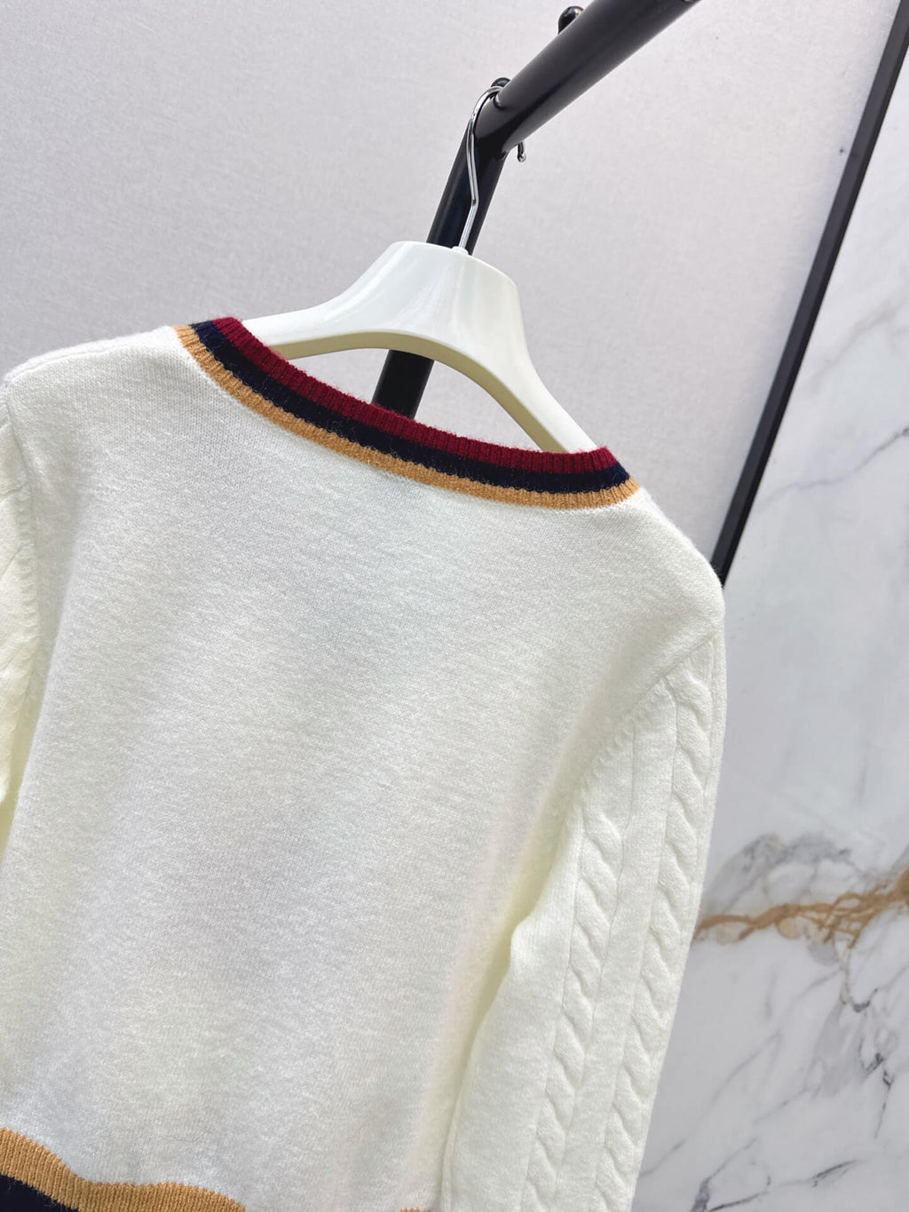 V-neck Cable Knit Sweater