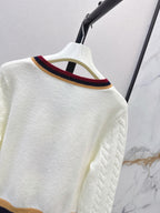 V-neck Cable Knit Sweater