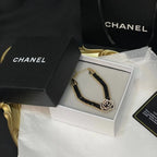 Classic Camellia Black & Gold Bracelet