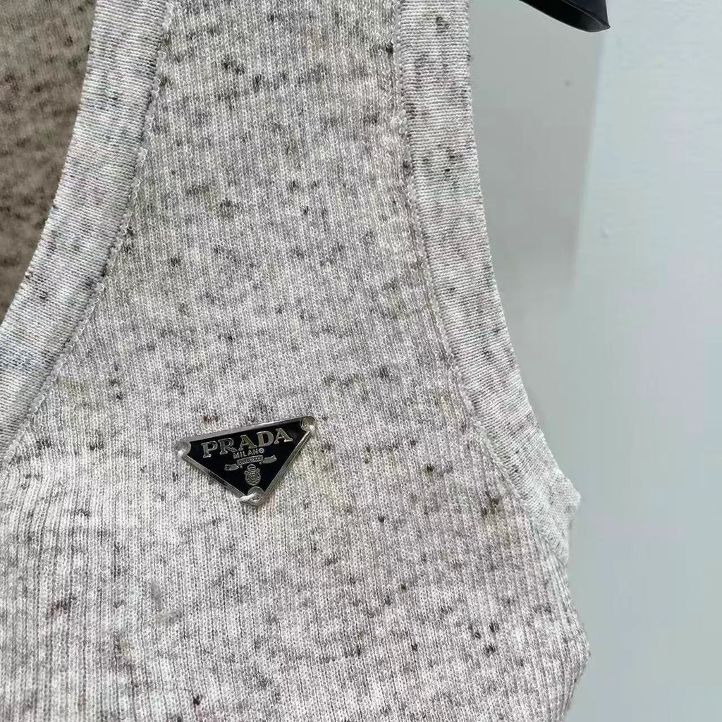 Speckled Melange Zip-Up Vest