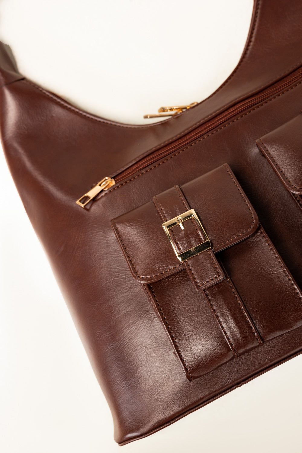 Deep Navy Fold‑Over Shoulder Tote
