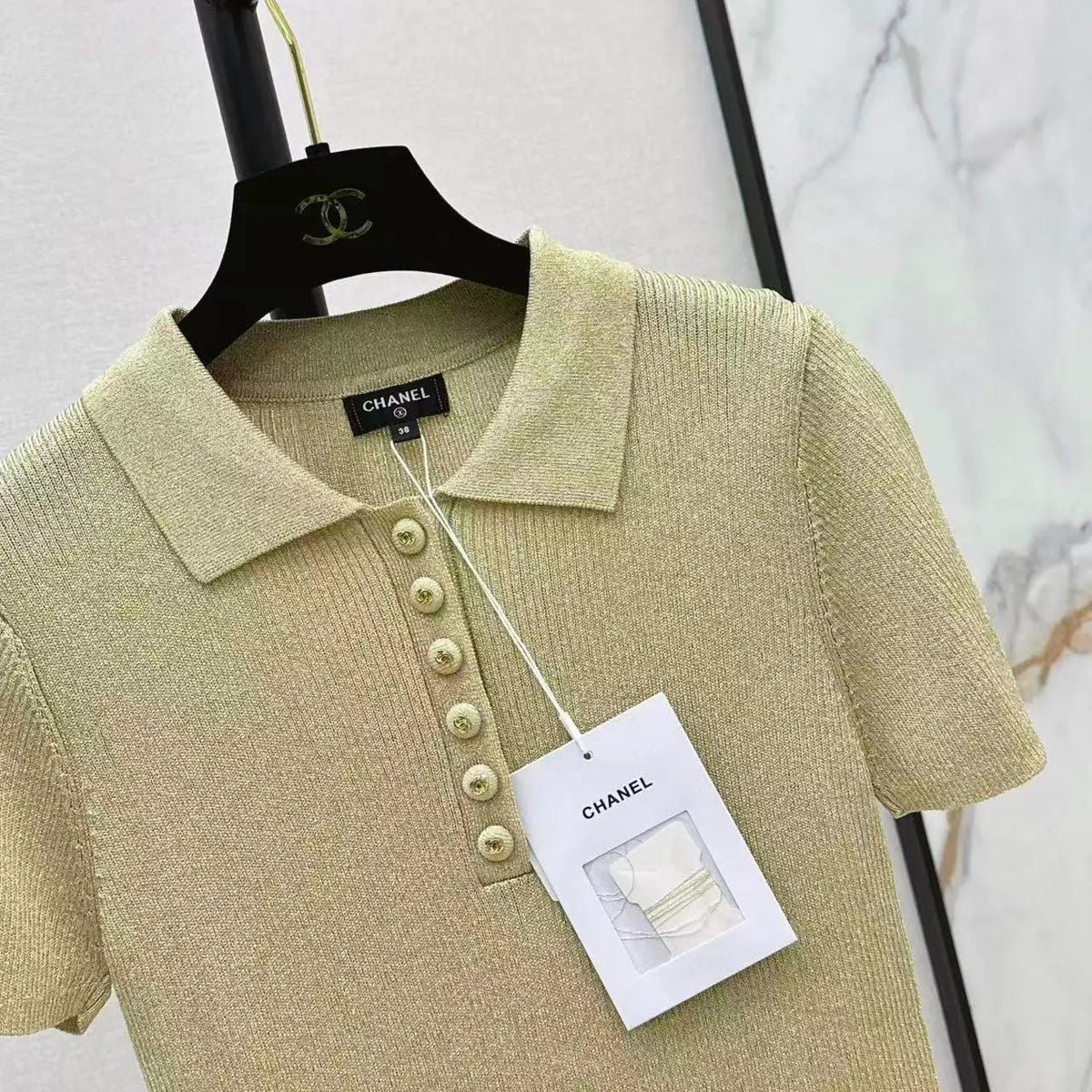 Elegant Metallic Yarn Short Sleeve