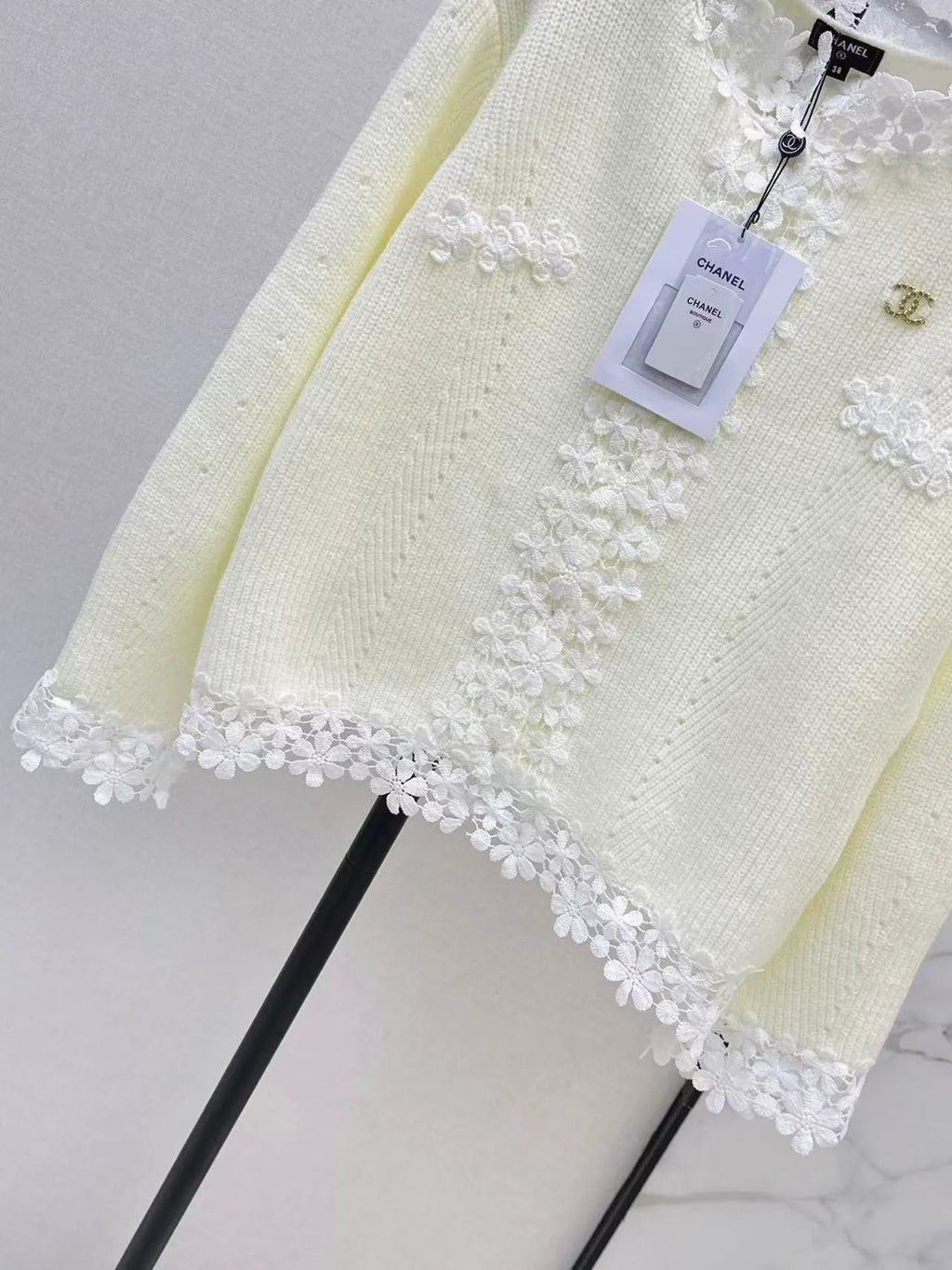 Fall Petal Lace Panel Sweater