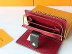 Checkerboard Color-Blocked Buckled Short Wallet