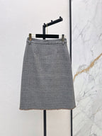 Plaid Cropped Blazer Skirt Set