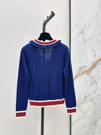 Stripe Button Front Knit Cardigan