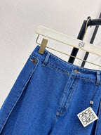 Logo Cropped Shirt Wide Leg Denim Set