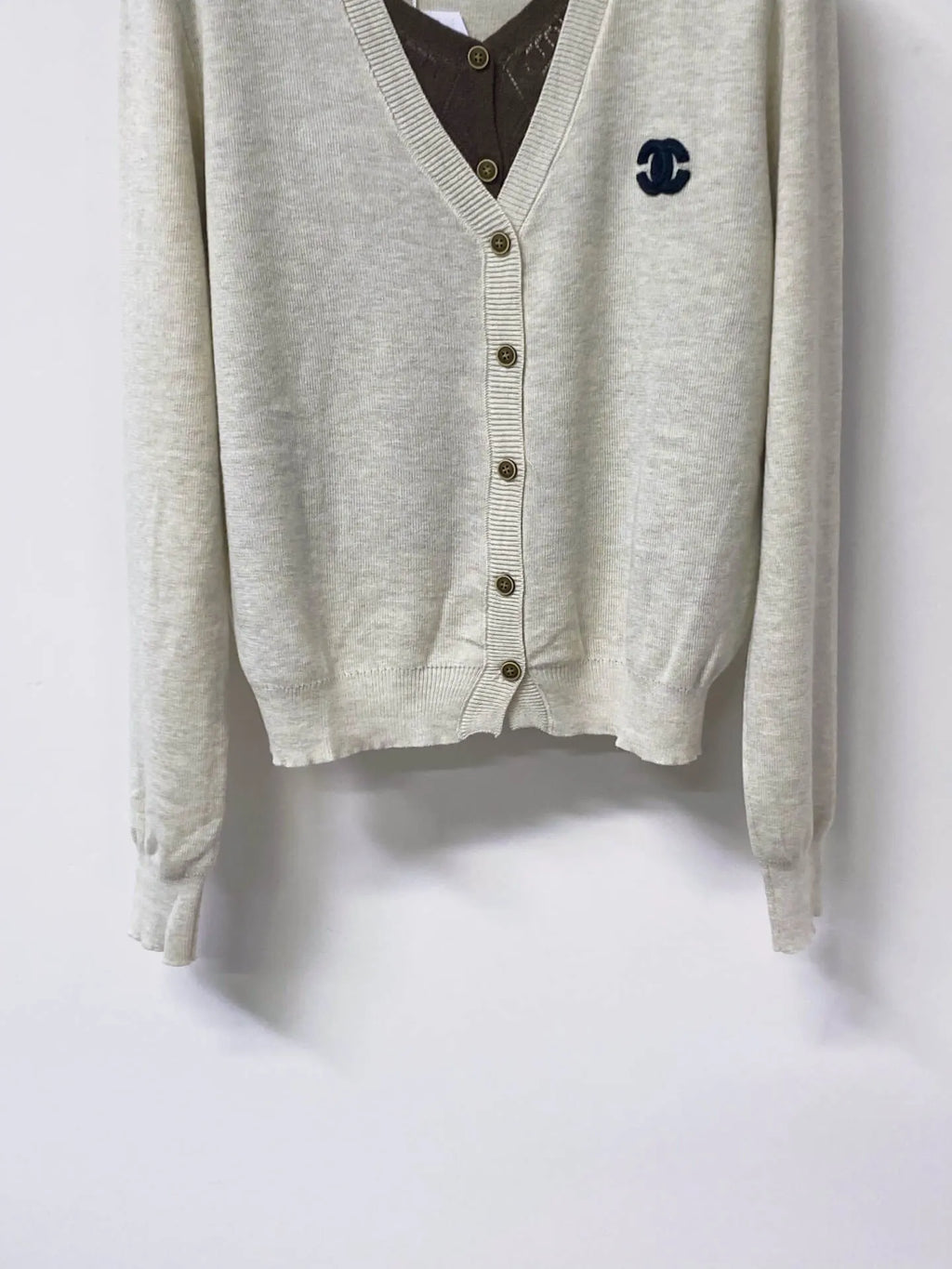 Contrast Fake Two Piece Cardigan