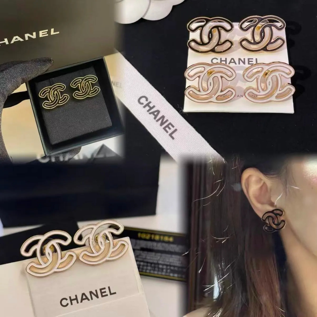 Hollow Double C Earrings