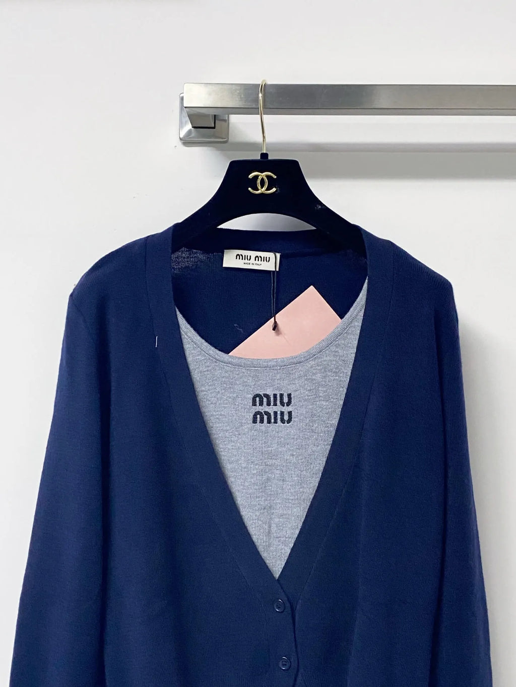 Preppy Fake Two-Piece Cardigan