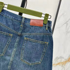 Classic Horsebit Denim Mini Skirt