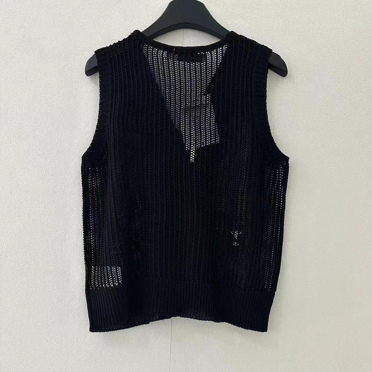 Openwork Lace Knit Vest