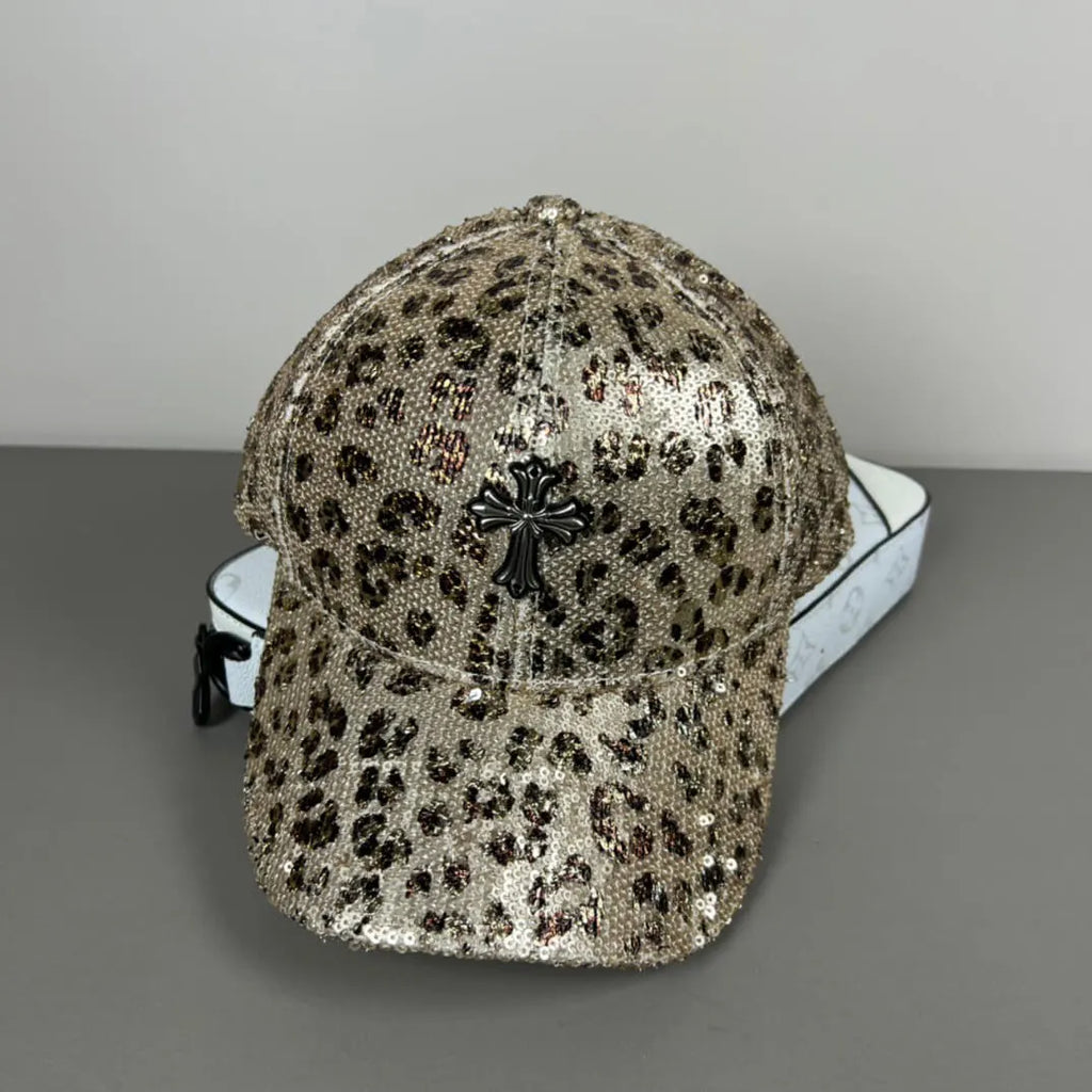 Avant-garde Fashion Leopard Print Sequin Cap