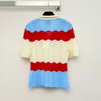 Vibrant Wavy Pattern Polo Shirt