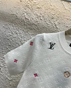 Classic Embroidered Lettering Knitted Top