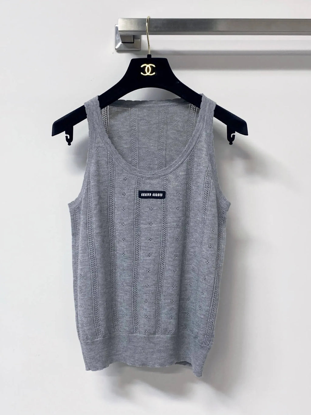 Eyelet Knit Cardigan and Tank Two-piece Set
