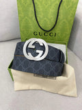 Trendy Monogram Webbing Belt with Metal Buckle