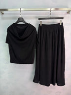Tie Shawl Knit Two-Piece Set