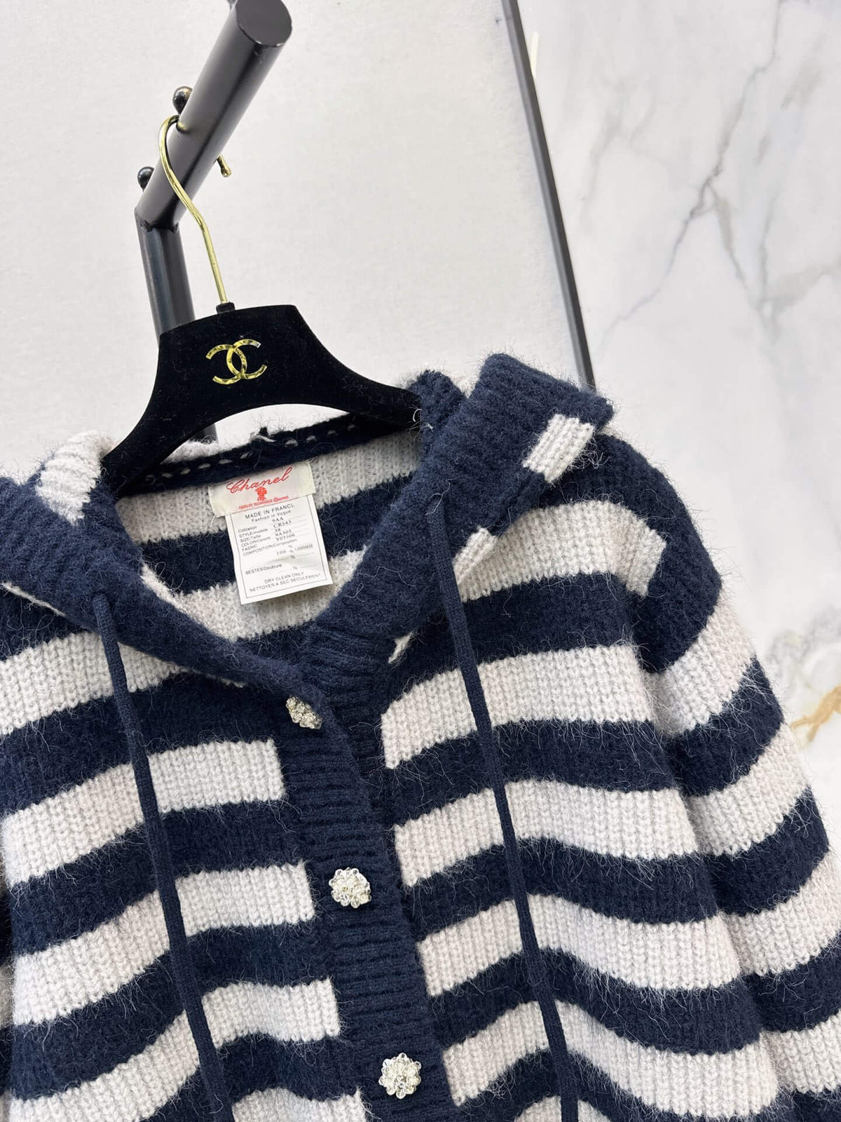 Stripe Button Knit Jacket
