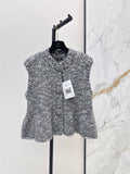 Sequin Chunky Knit Ruffle Vest