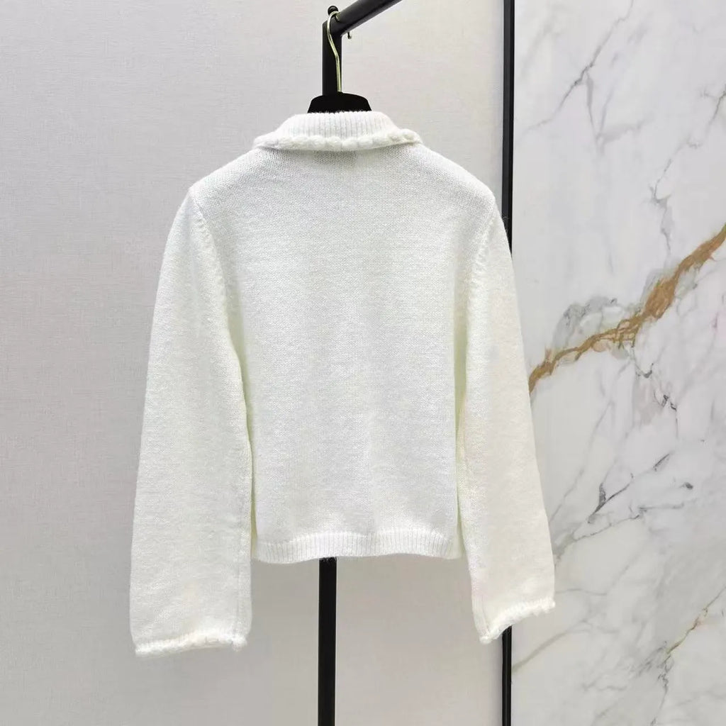 Elegant Collared Knit Cardigan