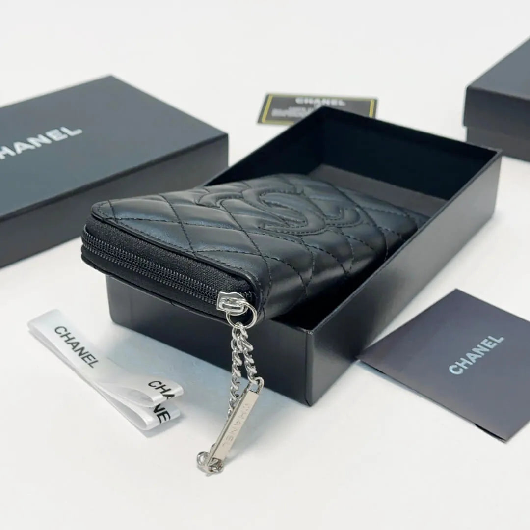 Stitched Zip Long Wallet