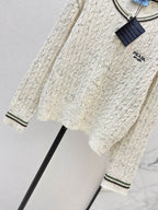Speckled Cable Knit Crew Cardigan
