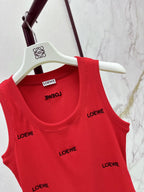Multi Logo Fitted Rib Knit Vest